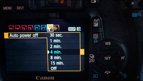 DSLR Video - Power Off Menu